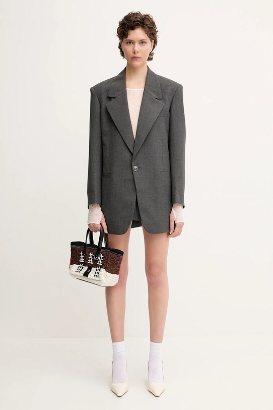 Marine Serre wool blend blazer Regenerated Tailoring Boxy UJA066A.DWOV0057