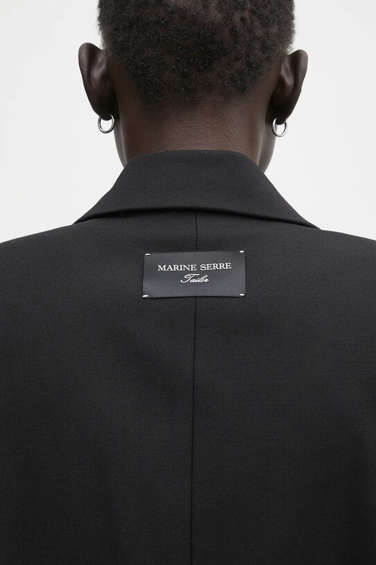 Vlněné sako Marine Serre Virgin Wool Twill Boxy UJA066A.RWOV0001 černá