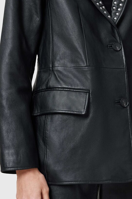 Îmbrăcăminte AllSaints sacou de piele CORINNA W037LC negru