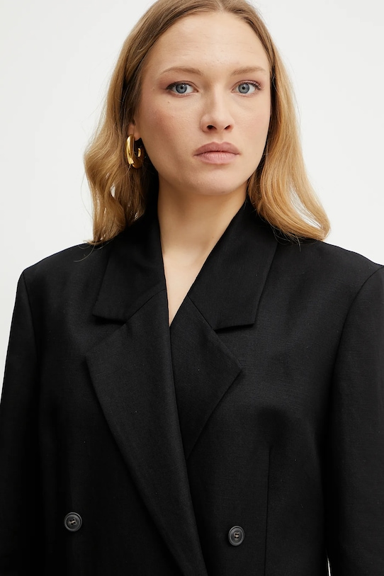 Plátěné sako Ivy Oak JASEMINA ROSE černá IO119125