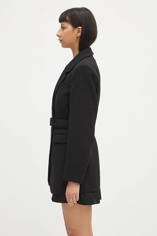 GANNI marynarka Bonded Crepe W0241 czarny SS25