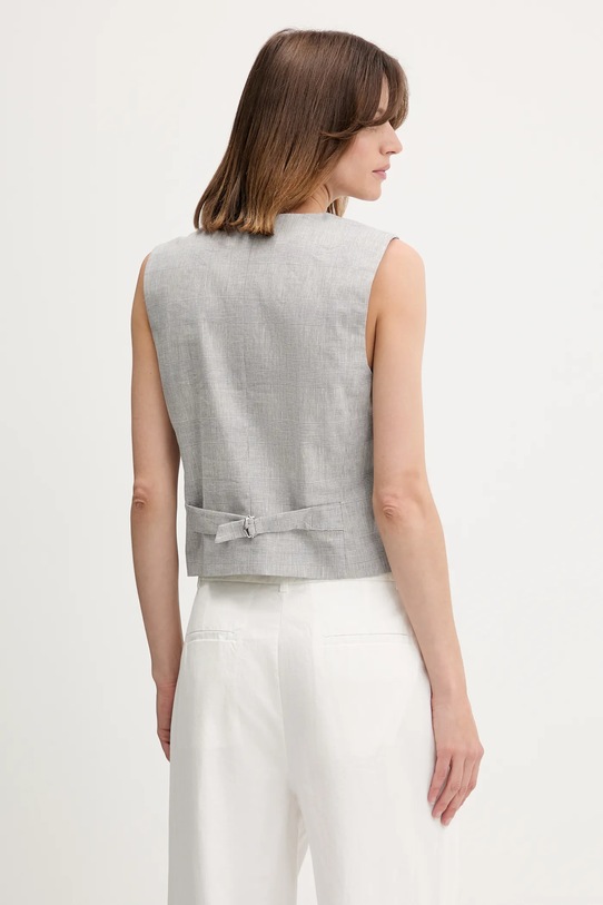 Îmbrăcăminte Sisley vestă cu amestec de in 2X0KLJ00S gri