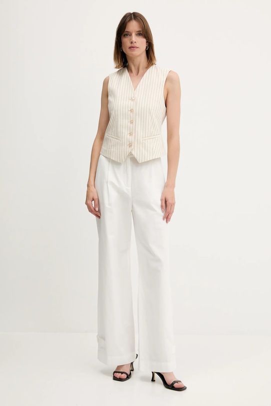 Sisley vestă cu amestec de in 25ICLJ00S bej SS25