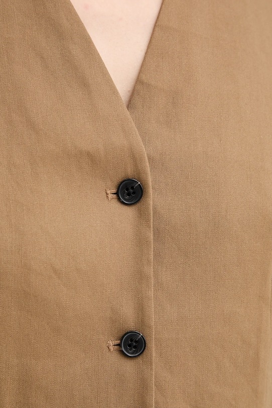 Lněná vesta Marc O'Polo 504095281007 hnědá