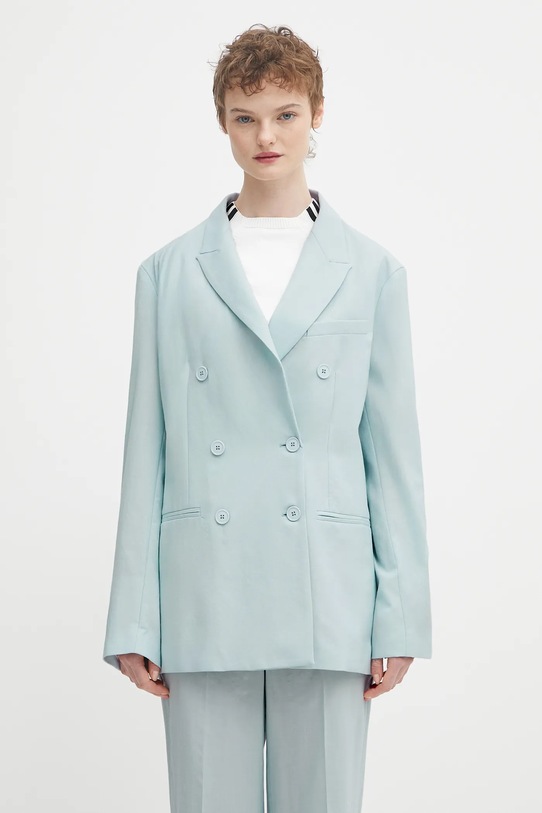 Fiorucci wool blazer Double Breasted with lining blue W02SPBDO059WO01BL02