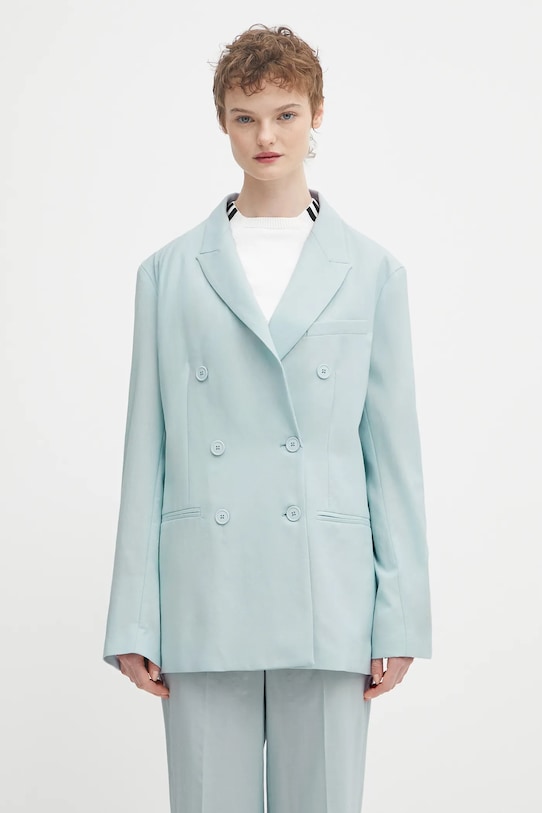 Μάλλινο σακάκι Fiorucci Double Breasted διπλό κούμπωμα μπλε W02SPBDO059WO01BL02