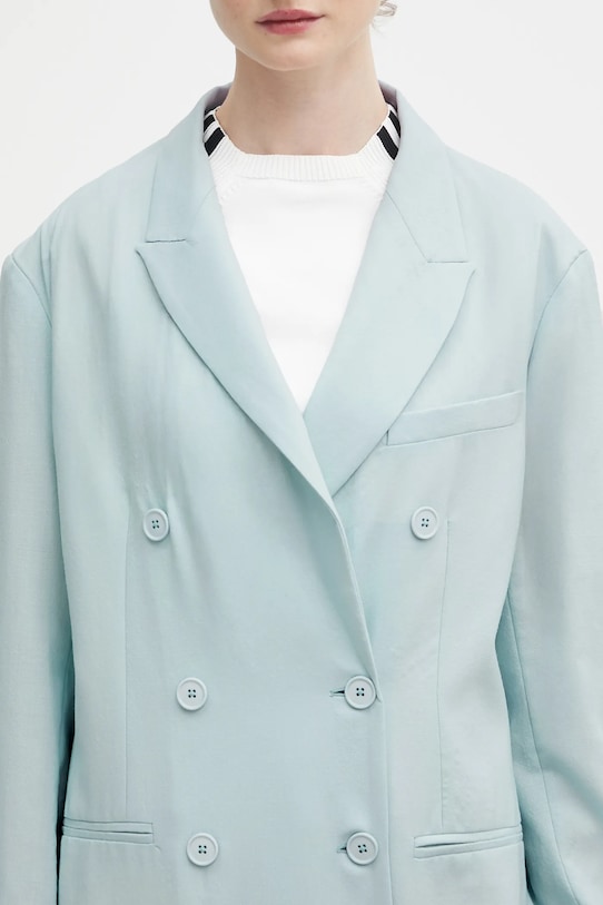 Μάλλινο σακάκι Fiorucci Double Breasted μπλε W02SPBDO059WO01BL02