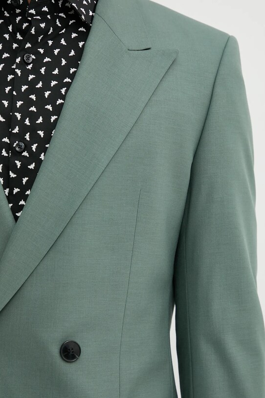 Μάλλινο σακάκι HUGO 50537779 πράσινο