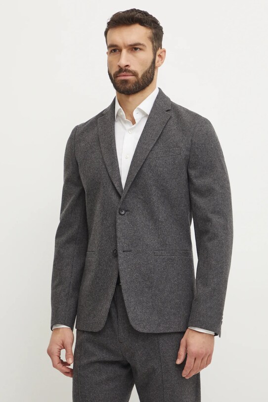Вовняний піджак Calvin Klein regular сірий K10K113923
