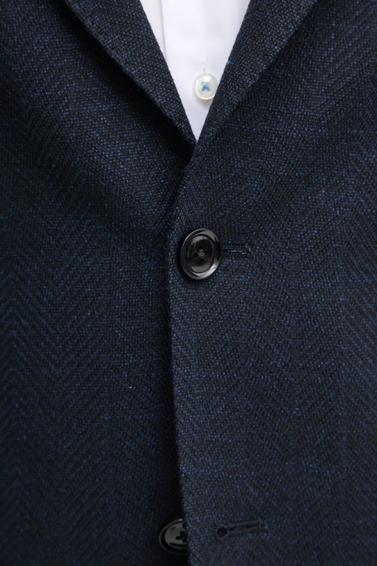 Сако с лен BOSS 50538028 тъмносин