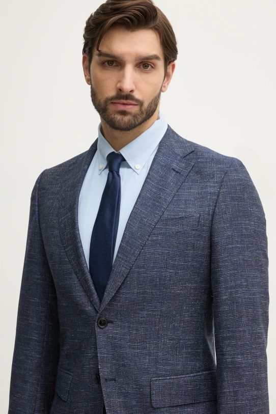 Μάλλινο σακάκι BOSS σκούρο μπλε 50539804