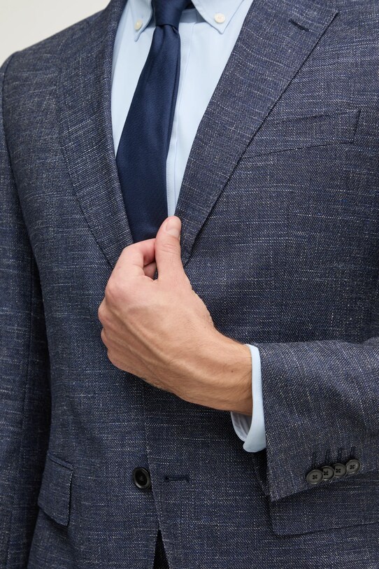 Μάλλινο σακάκι BOSS 50539804 σκούρο μπλε