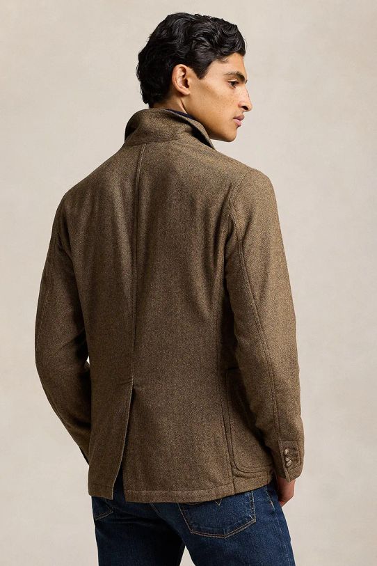 Suknjič s primesjo volne Polo Ralph Lauren 715949993 rjava SS25