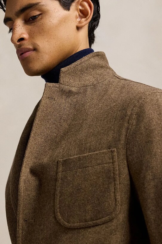 Suknjič s primesjo volne Polo Ralph Lauren rjava 715949993