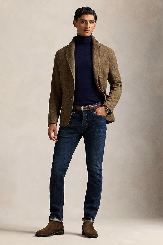 Suknjič s primesjo volne Polo Ralph Lauren 715949993 rjava