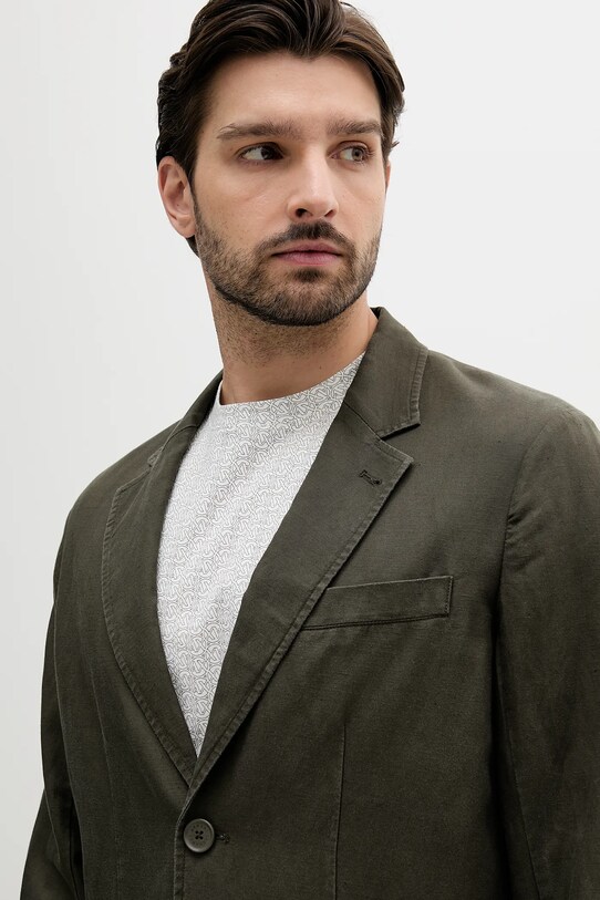 Armani Exchange marynarka z domieszką lnu zielony XM000654.AF13180