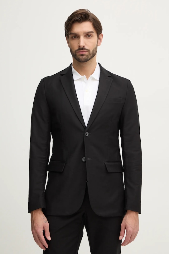 Σακάκι Guess EATON κανονικό μαύρο M5RN00.WGUQ1