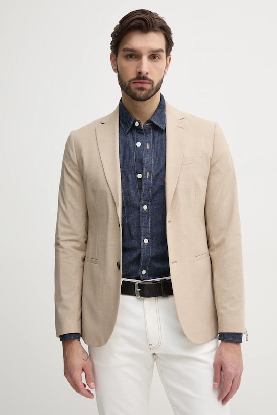 Sisley sacou din lana cu modele bej 20Q9SW027