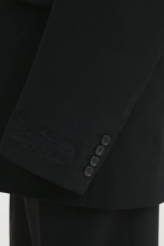 Vlnené sako VETEMENTS Logo Embroidered Single Breasted UA66JA400B čierna