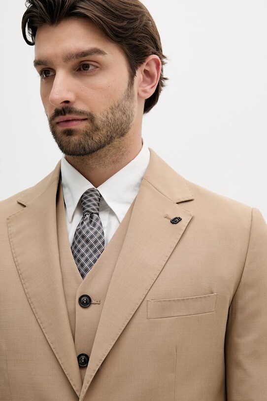 Blazer s příměsí vlny Liu Jo béžová QA5084.T3991