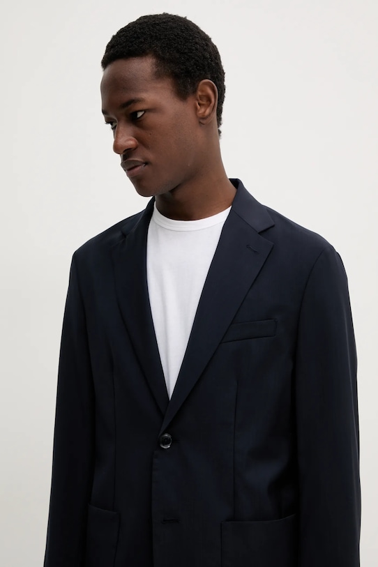 Вовняний піджак BARENA VENEZIA Camicia Mola темно-синій GIU5057.478