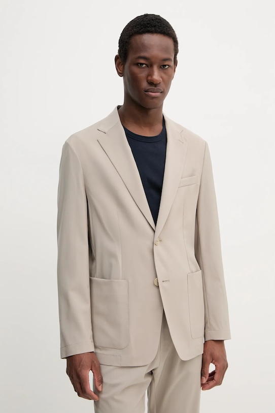 Шерстяной пиджак BARENA VENEZIA Camicia Mola regular бежевый GIU5057.478