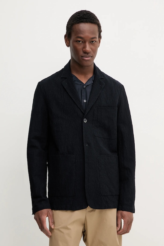 Піджак з домішкою льону BARENA VENEZIA Camicia Mola regular темно-синій OSU5067.2768