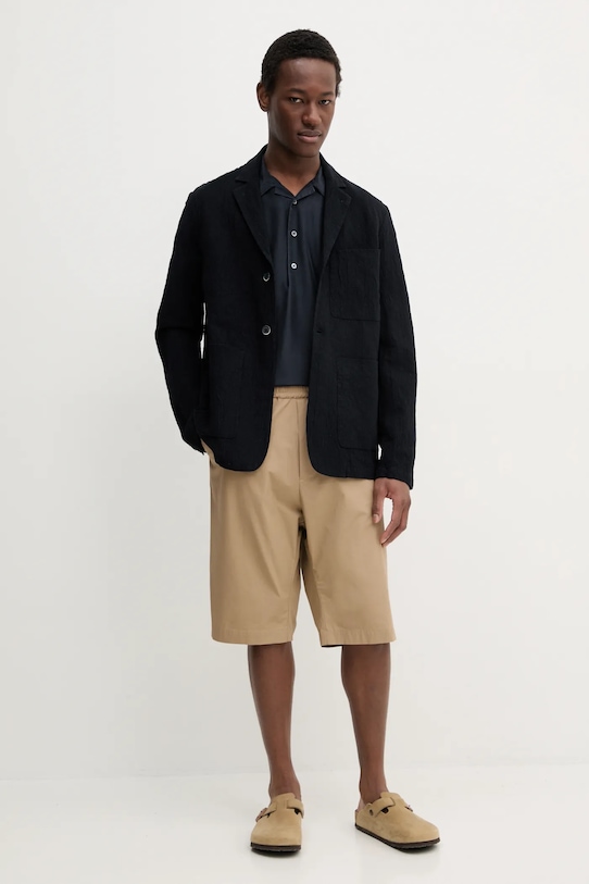 Піджак з домішкою льону BARENA VENEZIA Camicia Mola OSU5067.2768 темно-синій SS25