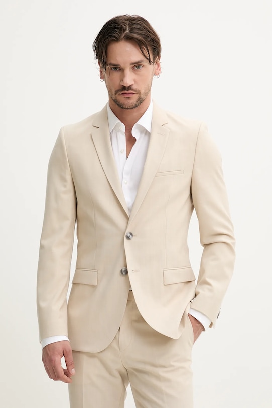 HUGO geacă de lână cu captuseala bej 50540280