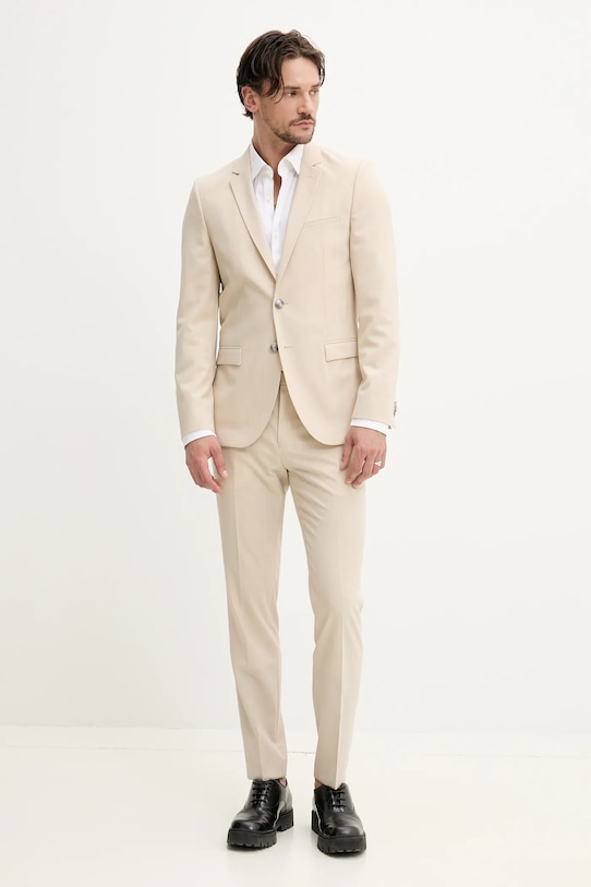 HUGO geacă de lână 50540280 bej SS25