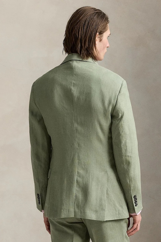 Льняной жакет Polo Ralph Lauren 715966909 зелёный SS25