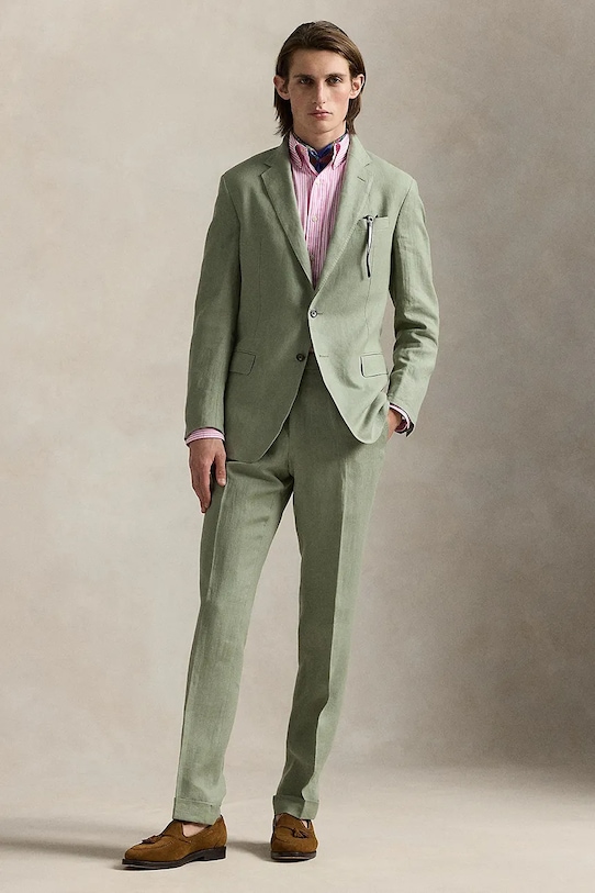 Одежда Льняной жакет Polo Ralph Lauren 715966909 зелёный