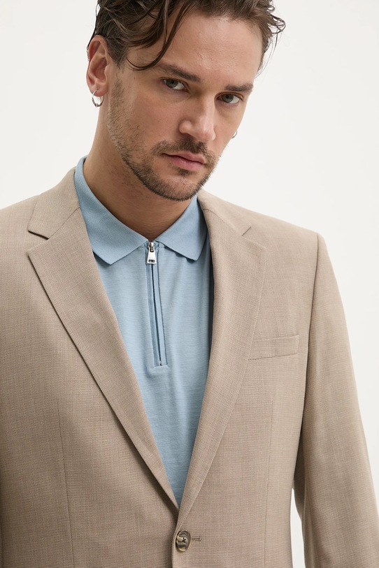 Blazer s příměsí vlny HUGO béžová 50538341