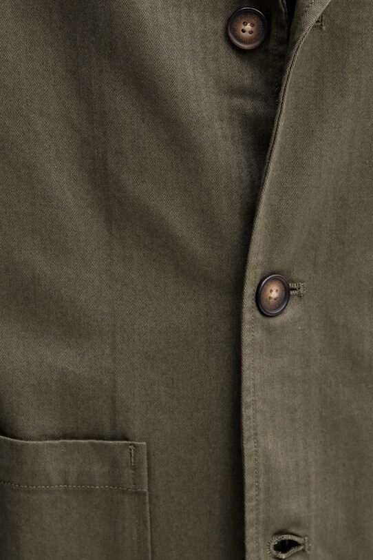 Bombažni blazer Barbour Bayview Herringbone Overshirt MOS0423 zelena