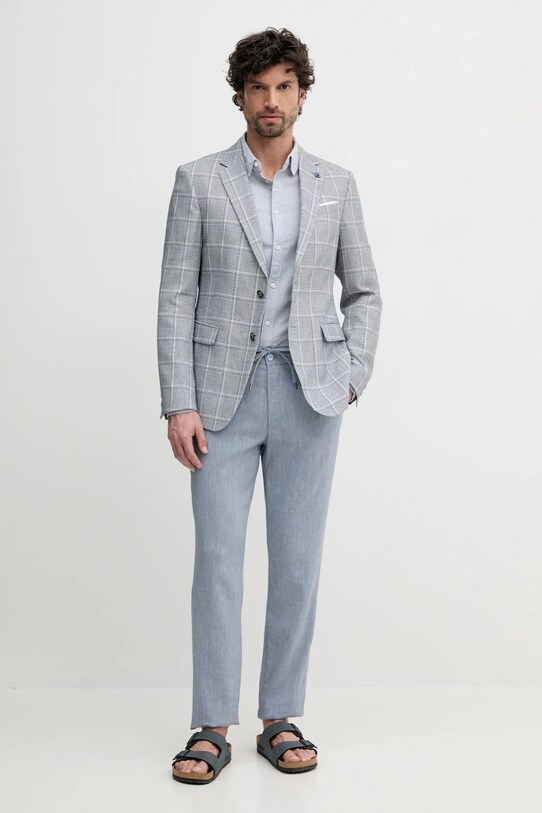 Sako s prímesou ľanu Joop! 30046564 modrá SS25