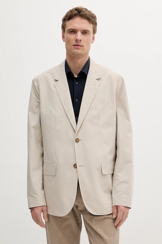 Michael Kors marynarka bawełniana bawełna beżowy CS5100THC2