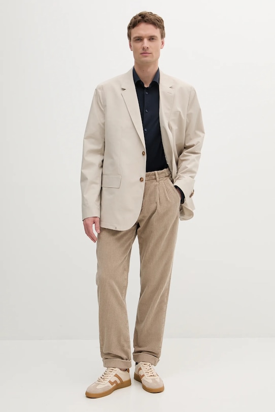 Michael Kors marynarka bawełniana CS5100THC2 beżowy SS25