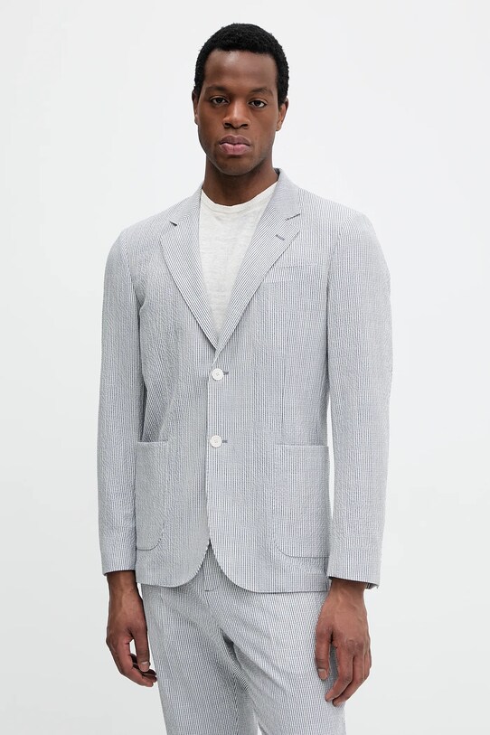 Blazer s příměsí vlny Marciano Guess regular modrá 5GHN16.2314Z