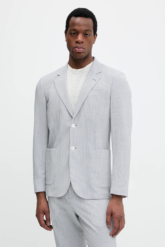 Blazer s příměsí vlny Marciano Guess regular modrá 5GHN16.2314Z