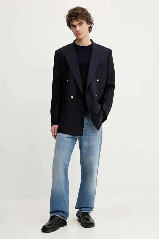 Μάλλινο σακάκι Sunflower 4174.SFR σκούρο μπλε SS25