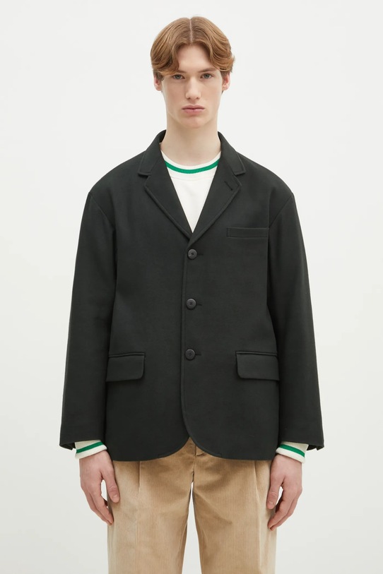 Visvim marynarka wełniana Bowen Blazer regular czarny 125105013021