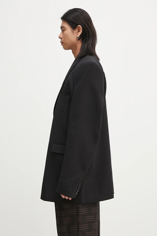Vlnené sako VETEMENTS Logo Embroidered UA65JA710B čierna SS25