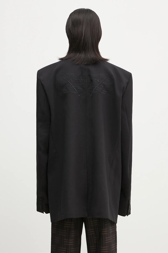 Oblečenie Vlnené sako VETEMENTS Logo Embroidered UA65JA710B čierna