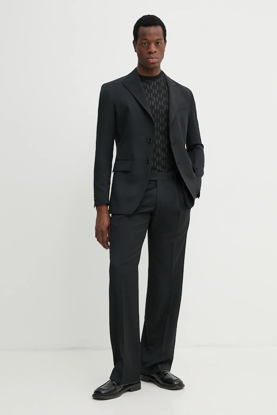 Karl Lagerfeld marynarka wełniana KL STUDIO 552055.155422 czarny SS25