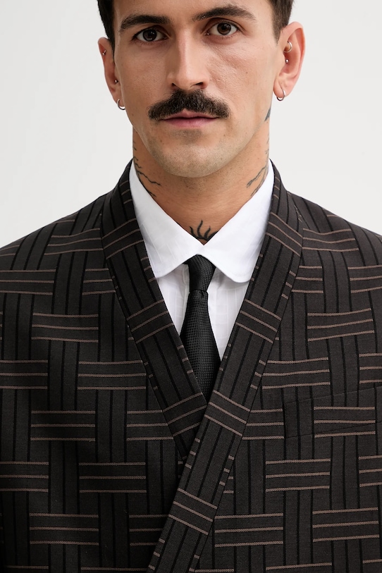 Kenzo marynarka wełniana brązowy FF55VE1309JT.90