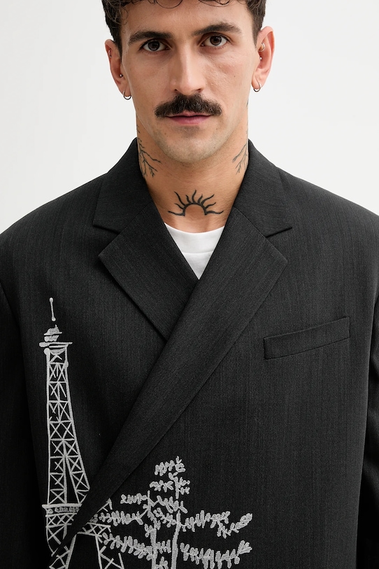 Піджак з домішкою вовни Kenzo чорний FF55VE1429RI.99