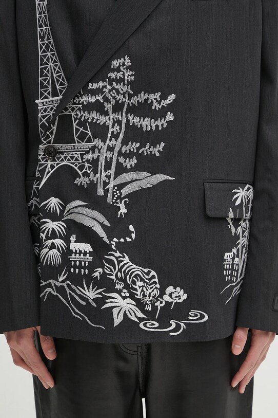 Kenzo marynarka z domieszką wełny czarny FF55VE1429RI.99