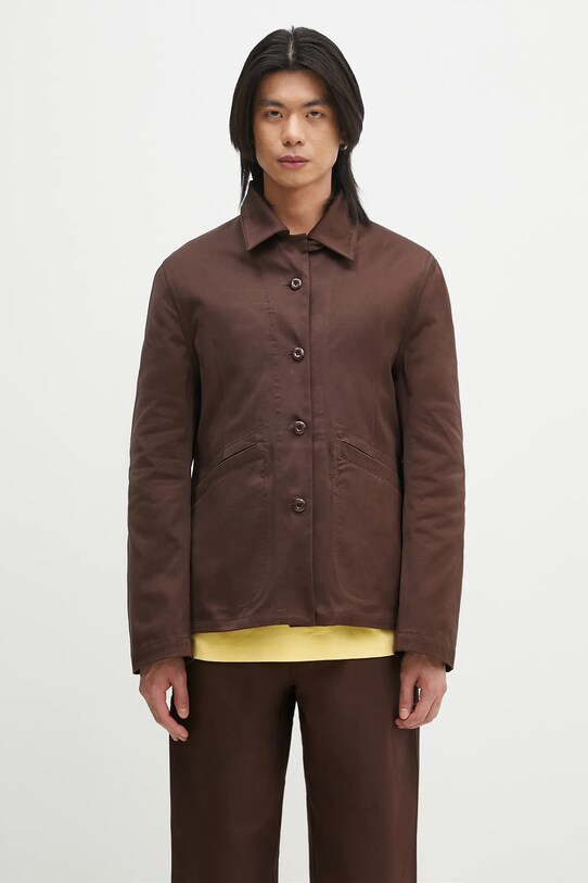 Βαμβακερό μπουφάν Kenzo FF55VE2309GF.90 καφέ SS25