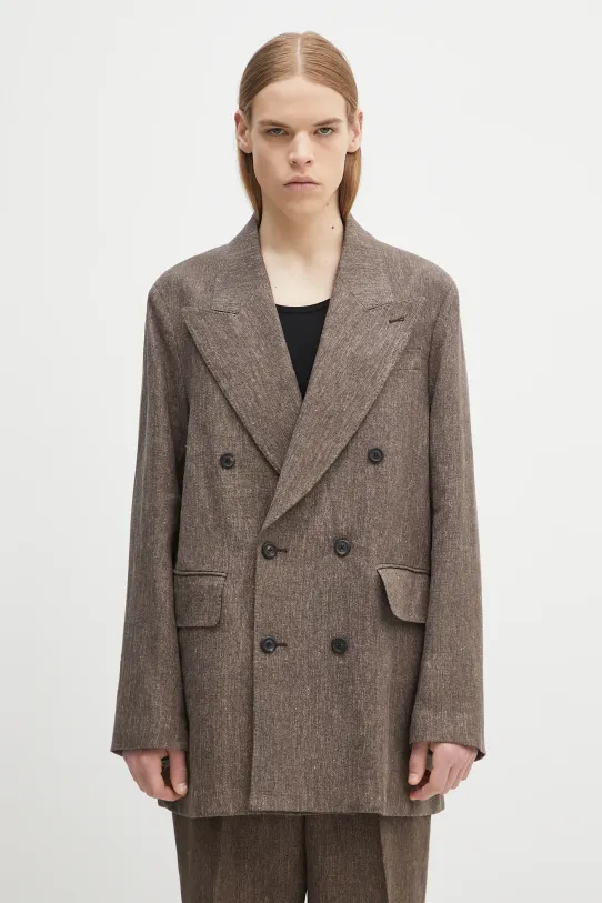 Laneni sako Our Legacy Sharp Db Blazer lan smeđa M2250STC