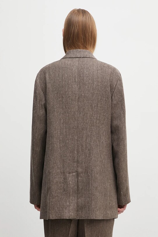 Clothing Our Legacy linen blazer Sharp Db Blazer M2250STC brown